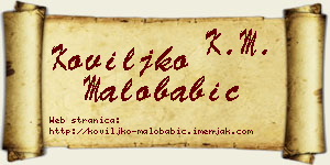 Koviljko Malobabić vizit kartica